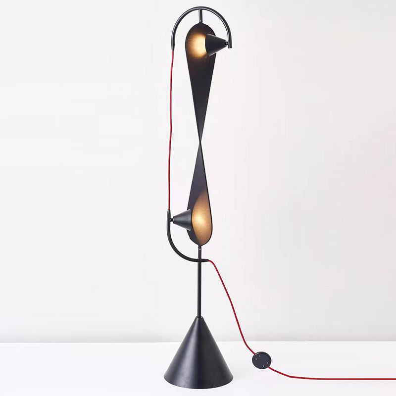 Salgado Modern Minimalist Geometric Metal Floor Lamp, Black - Lumpaz