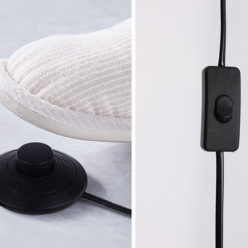 Ozawa Modern Pleated Metal Fabric Floor Lamp, White/Green/Apricot - Lumpaz