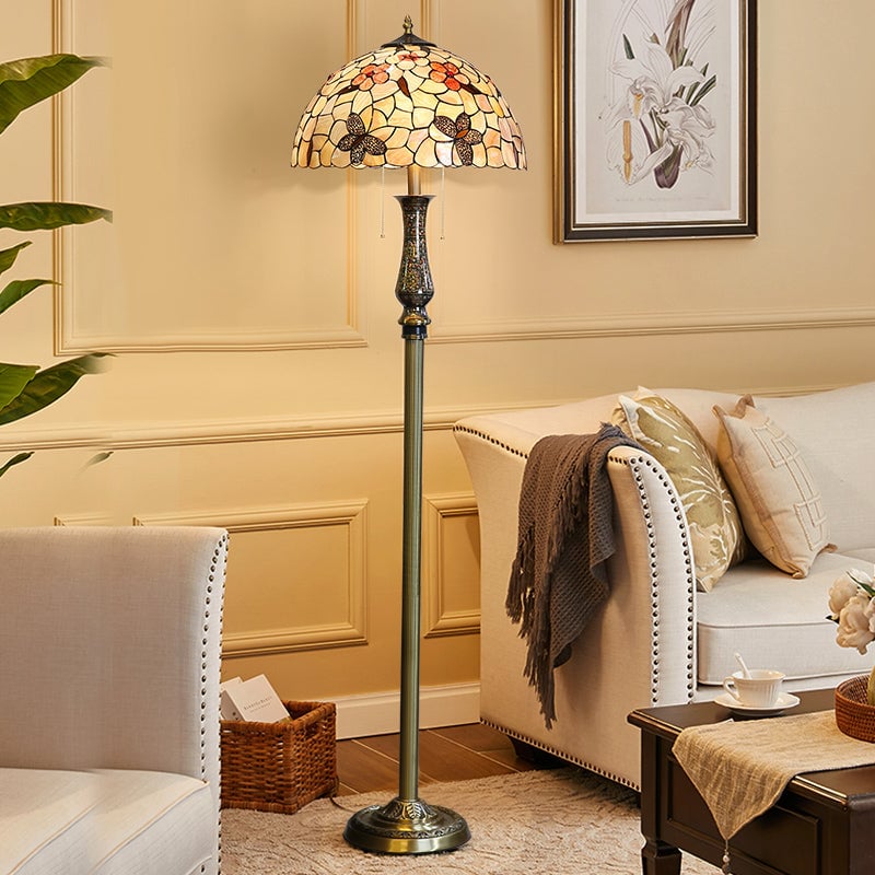 Alessio Vintage Butterfly Flower Metal Floor Lamp, Colorful - Lumpaz