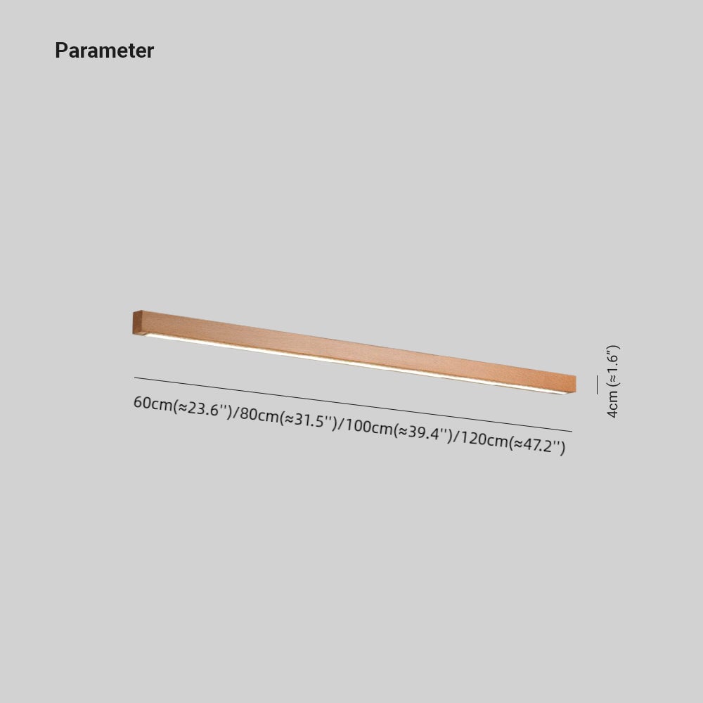 Ozawa Linear Mirror Wooden Front Vanity Wall Lamp Bedroom Bathroom - Lumpaz