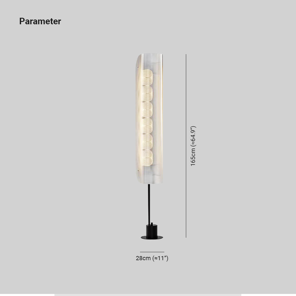 Salgado Nordic Minimalistic White Floor Lamp, Metal & Acrylic - Lumpaz