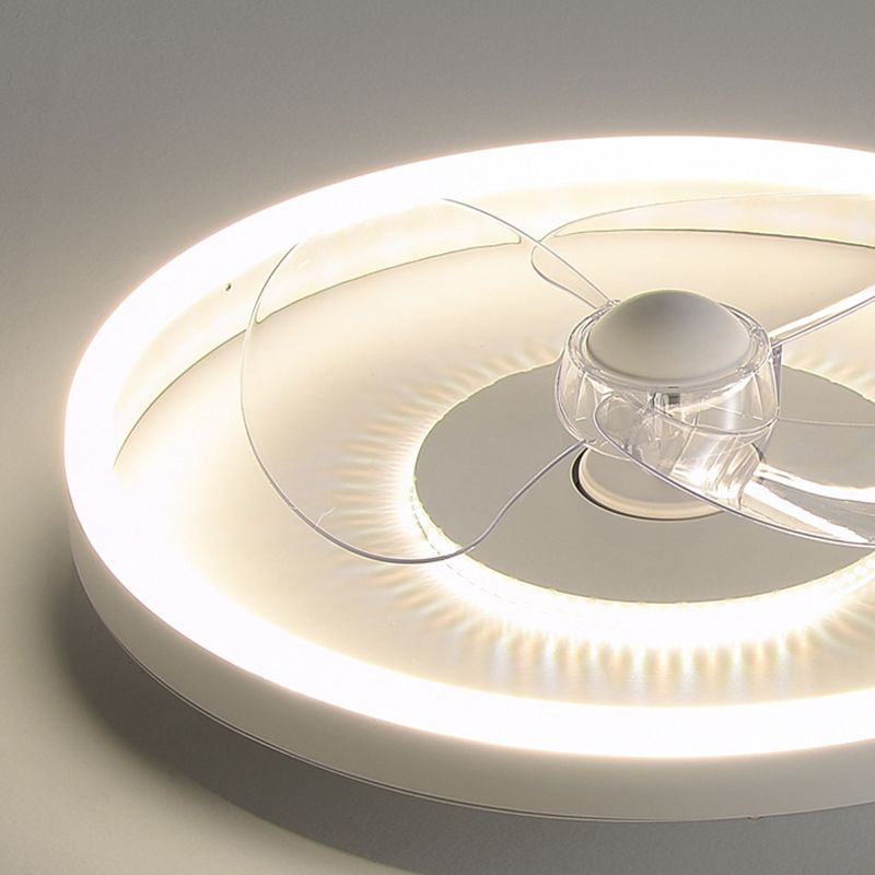 Quinn White Double-light Ceiling Fan with Light, DIA 15.7"/19.7" - Lumpaz
