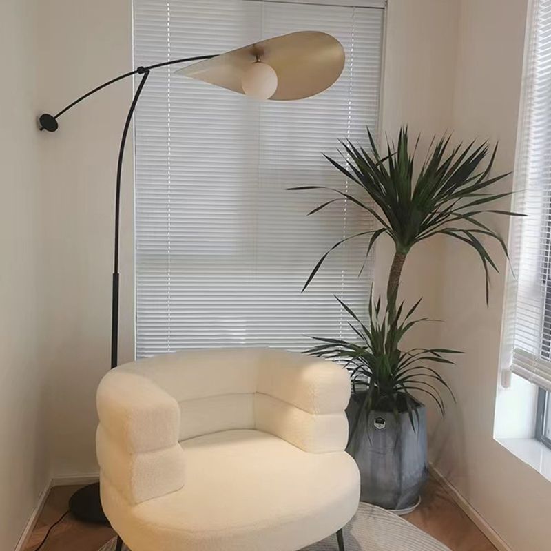 Carins Modern Bowl Linear Metal Glass Floor Lamp,Black /Gold - Lumpaz