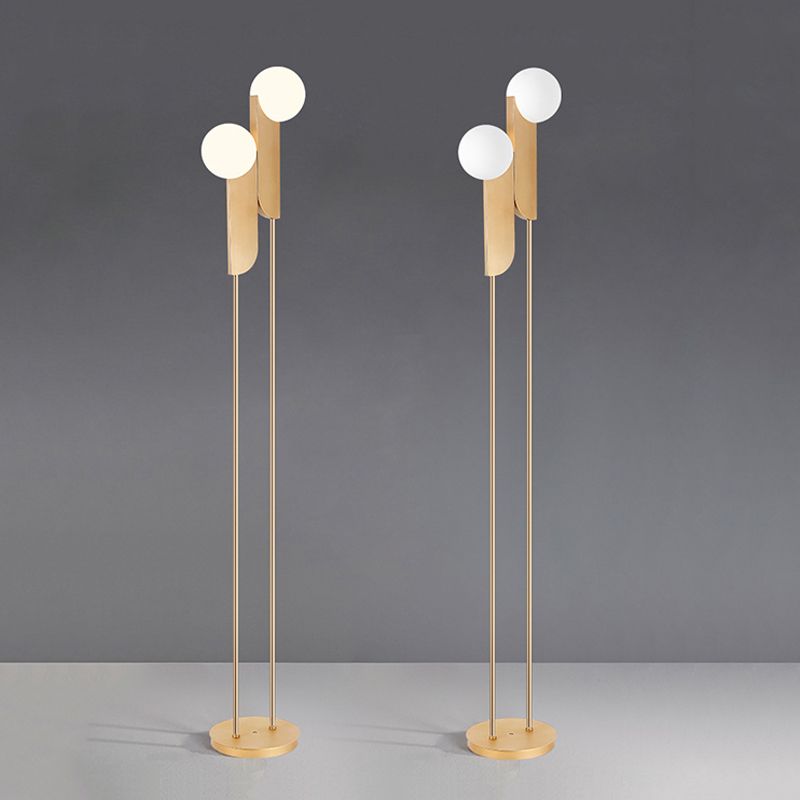 Salgado Minimalist Gold Floor Lamp, Metal, Living room - Lumpaz