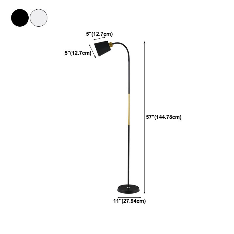 Morandi Modern Simple Floor Lamp, Metal, Black/White - Lumpaz