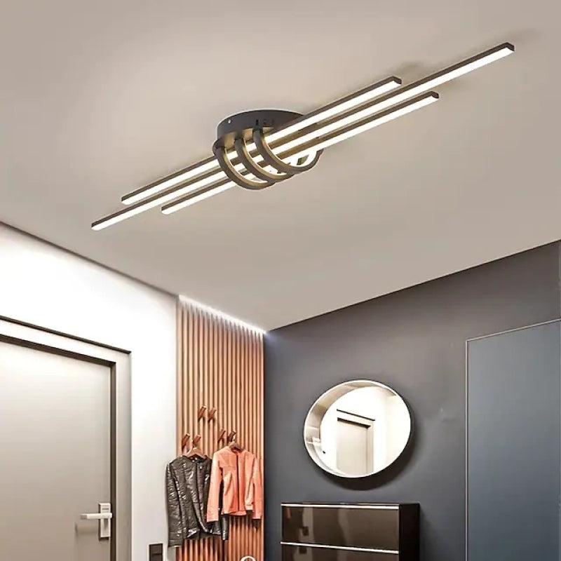 Edge Modern Linear Flush Mount Ceiling Lights, Black/White - Lumpaz