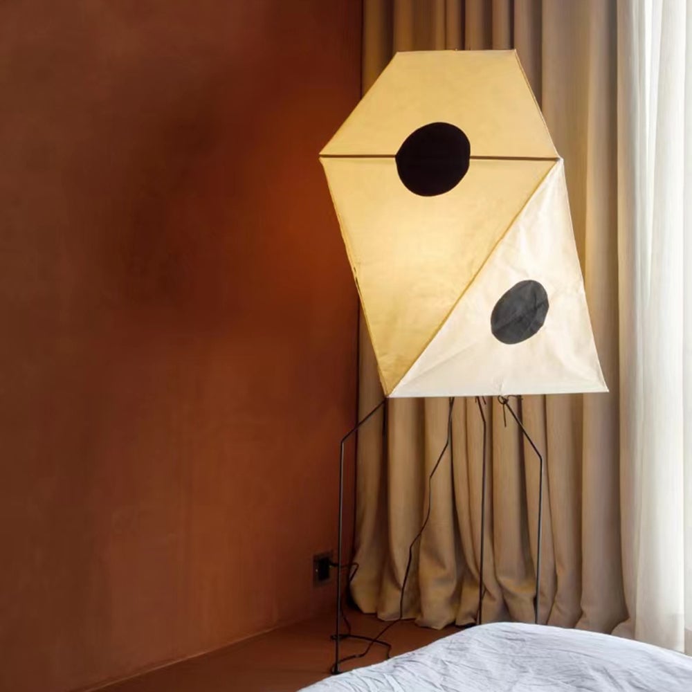 Renée Modern Funky Floor Lamp, Artificial Paper/Metal - Lumpaz