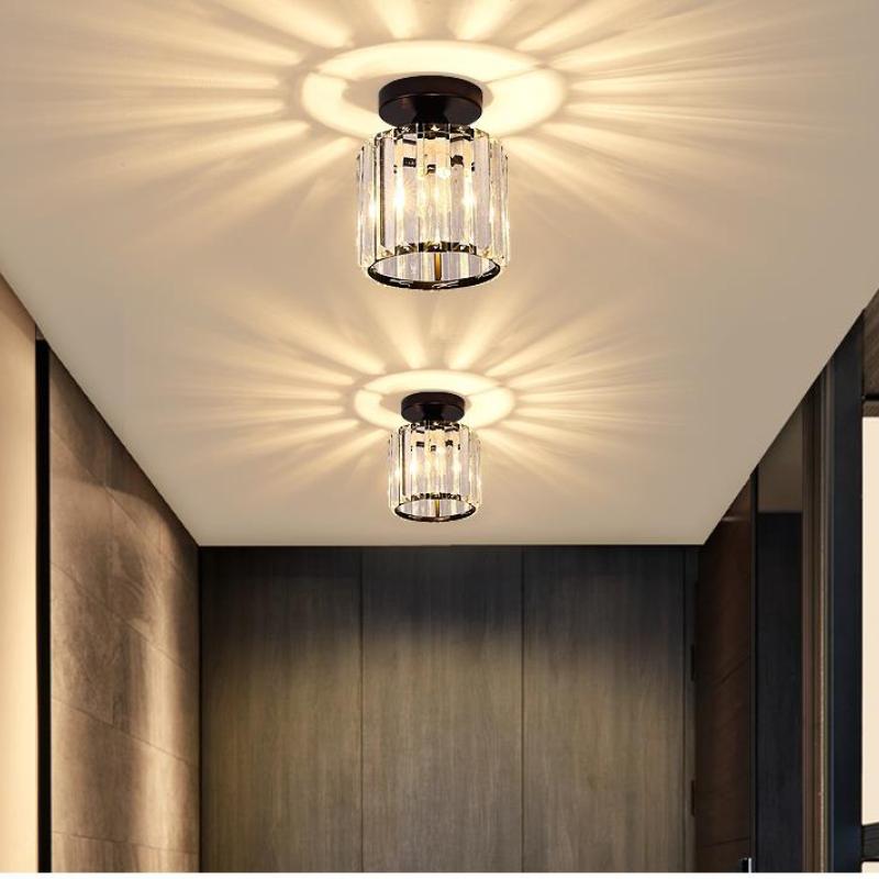 Herbert Modern Metal/Crystal Flush Mount Ceiling Light, 3 Colors - Lumpaz