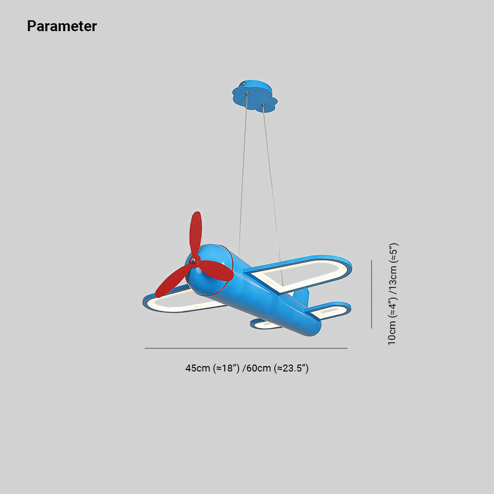 Minori Decorative Airplane Metal Pendant Light, Yellow/Blue, Children's Room - Lumpaz