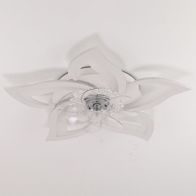 Hana Flower Ceiling Fan with Light, 2 Color, L 25.5" - Lumpaz