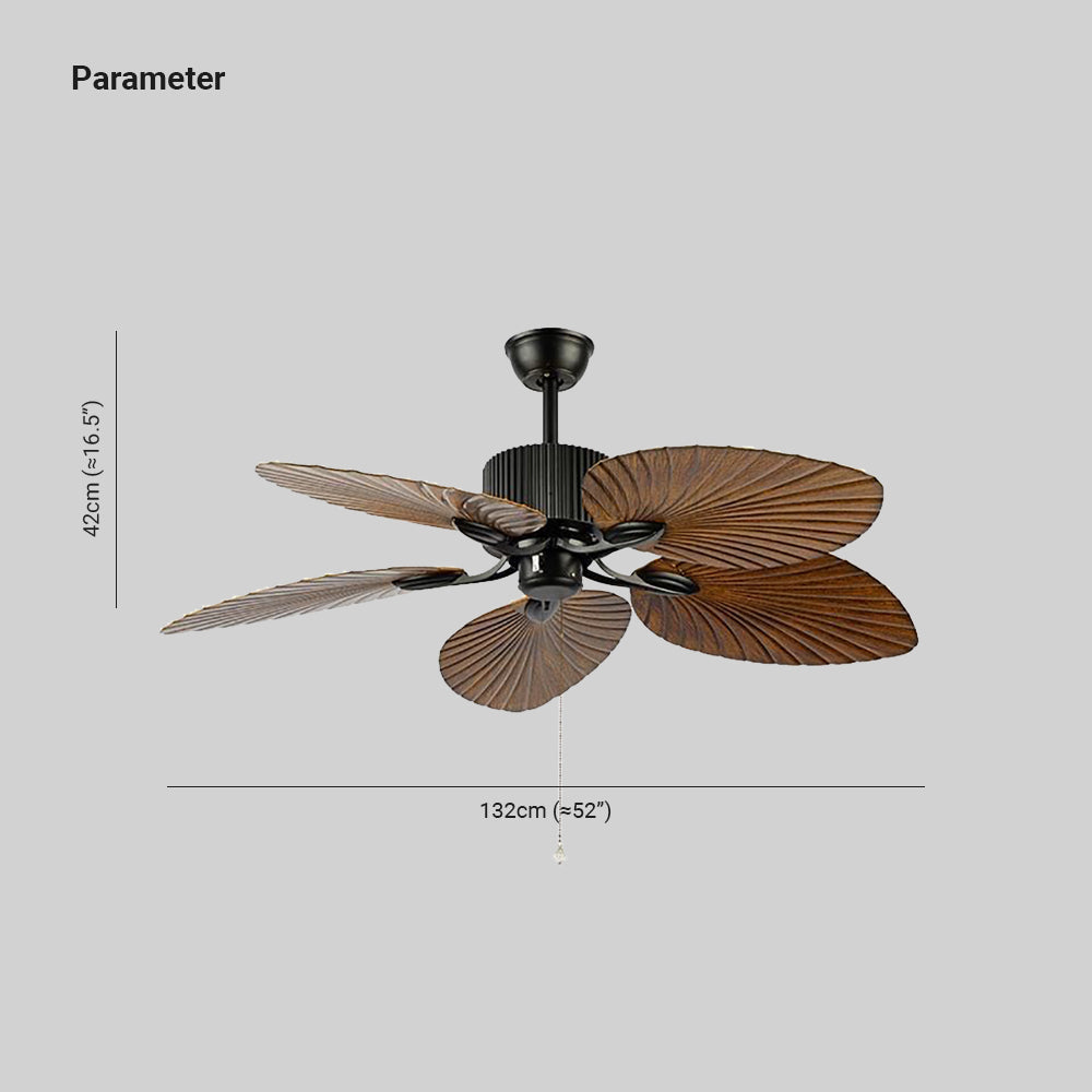 Bella Retro Vintage 5-Blade Ceiling Fan, Coffee - Lumpaz