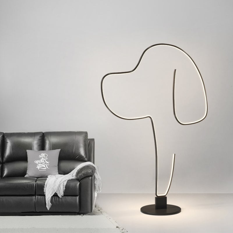 Edge Modern Cat/Dog  Linear Metal Acrylic Floor Lamp - Lumpaz