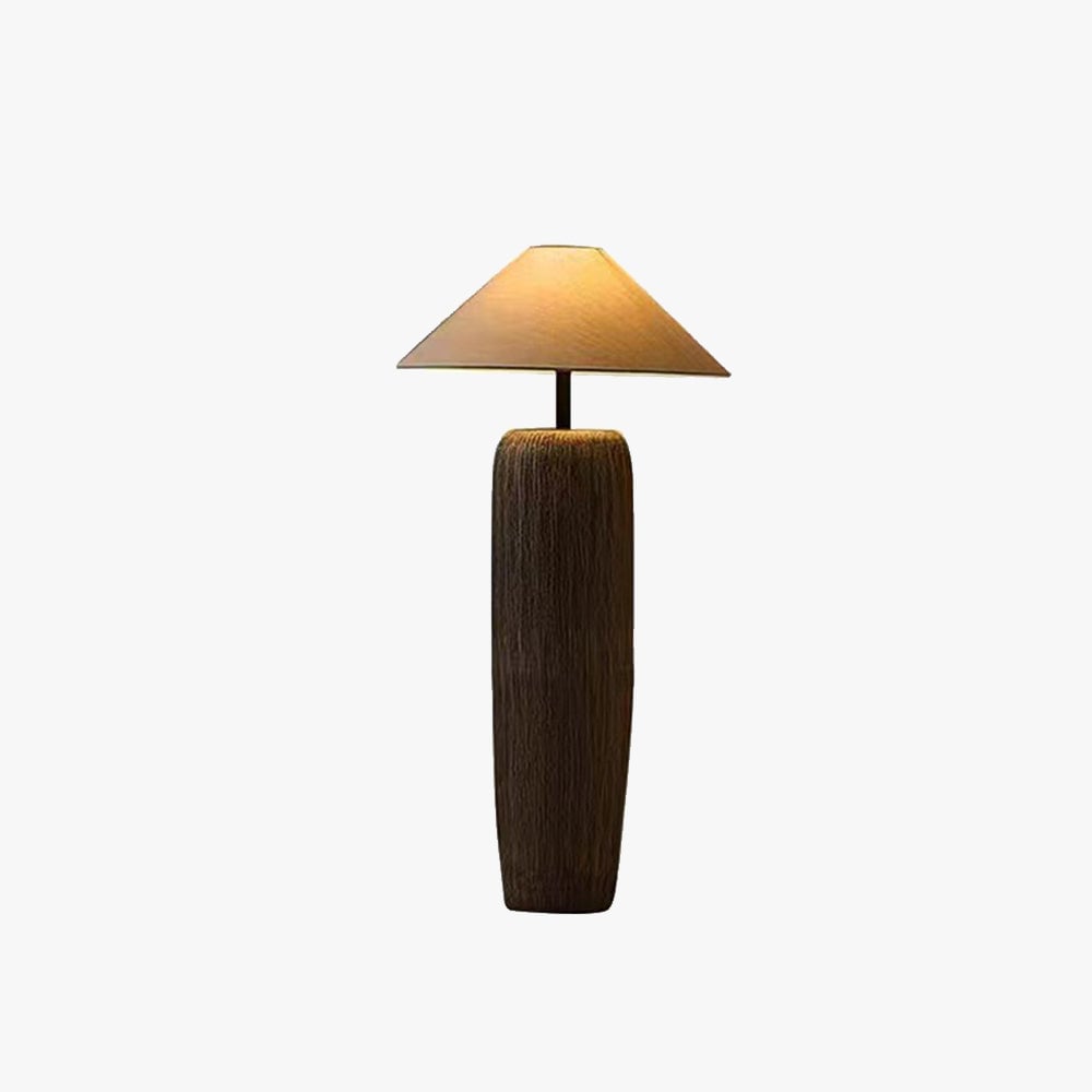 Salgado Retro Cone Ceramic Fabric Floor Lamp - Lumpaz