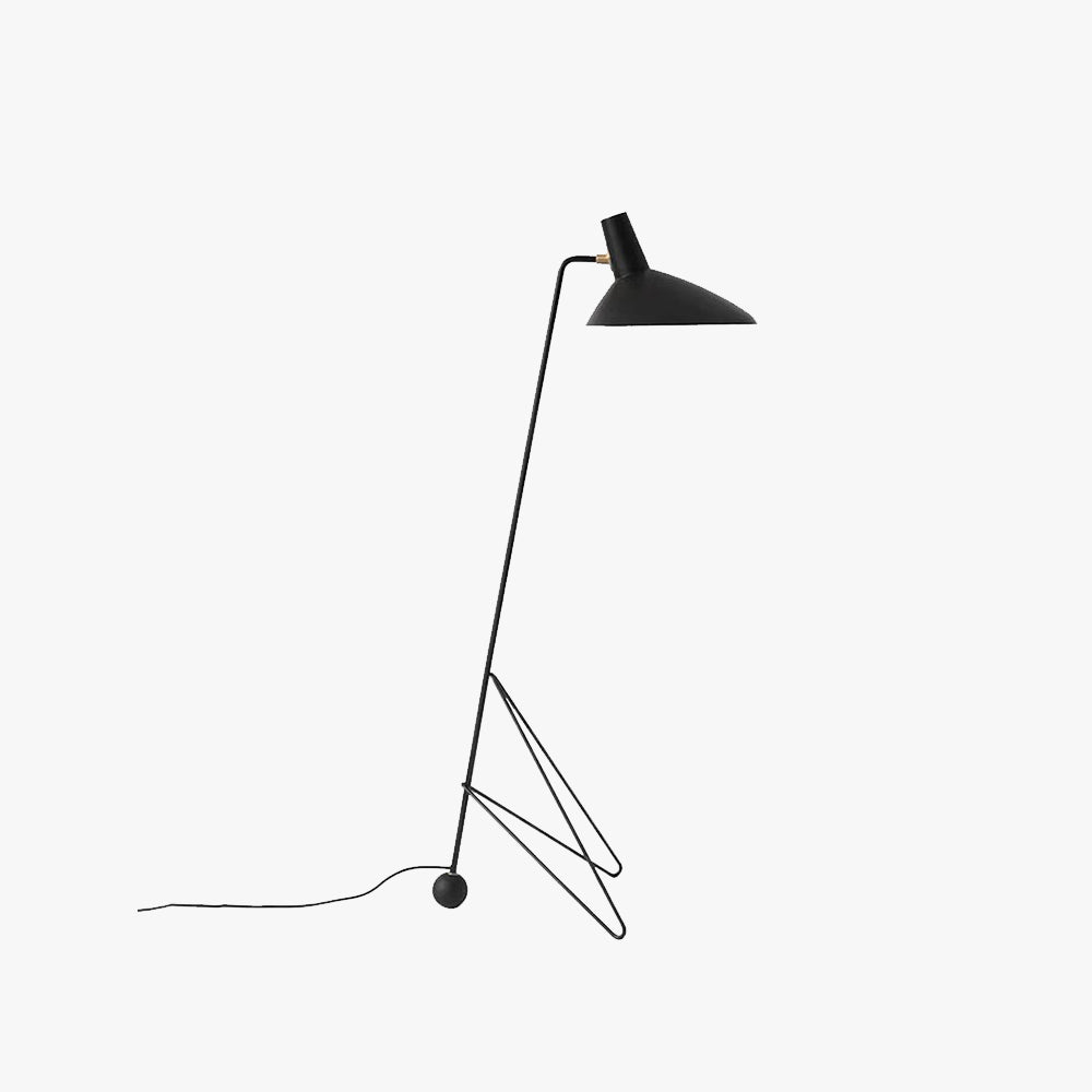 Salgado Modern Minimalist Geometric Tripod Metal Floor Lamp, Black - Lumpaz
