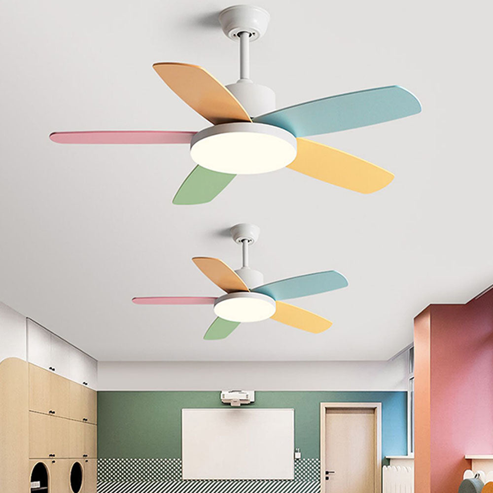 Morandi 5-Blade DC Colorful Ceiling Fan with Light, Summer, 41'' - Lumpaz