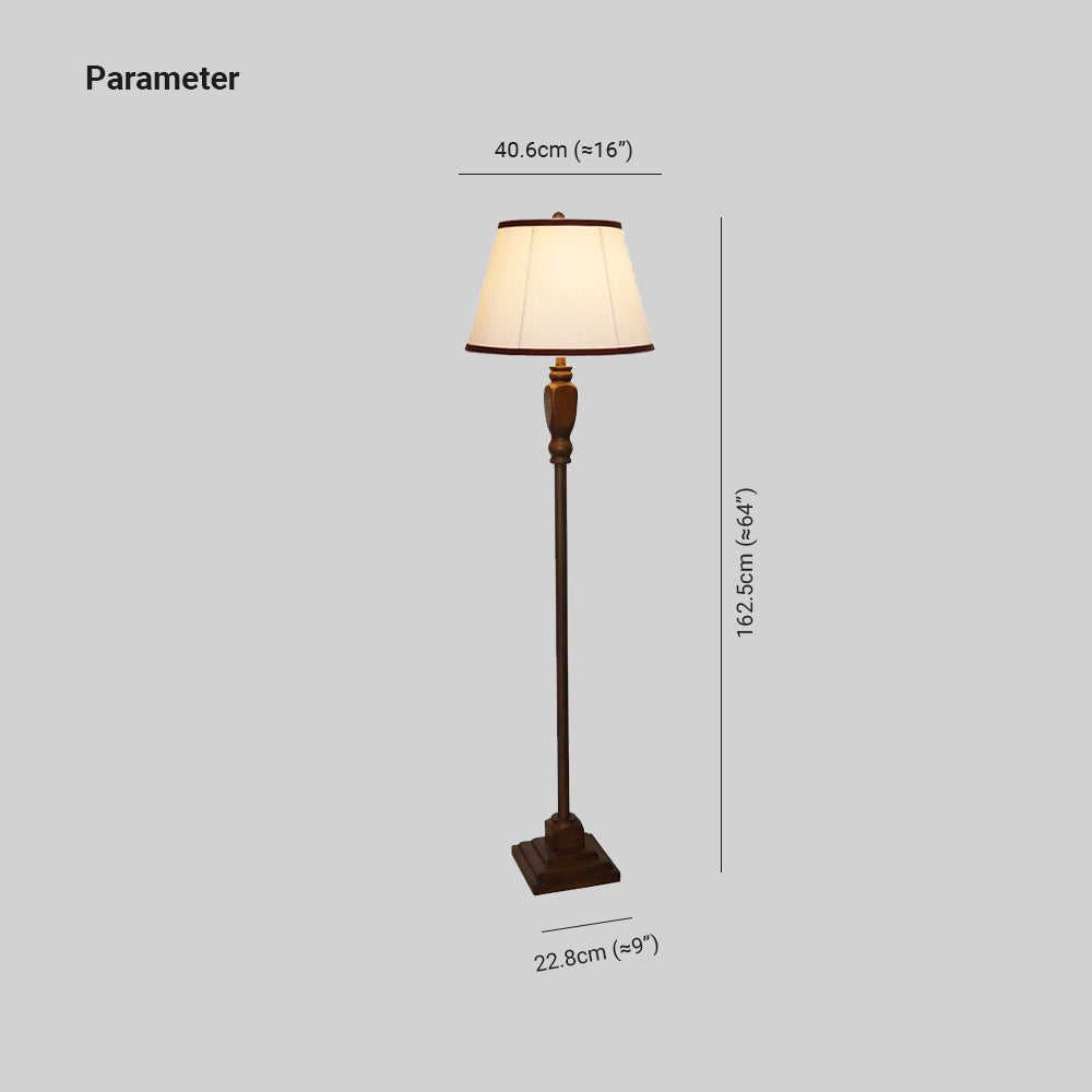 Eryn Retro Drum Fabric Metal Floor Lamp, Beige/Khaki - Lumpaz