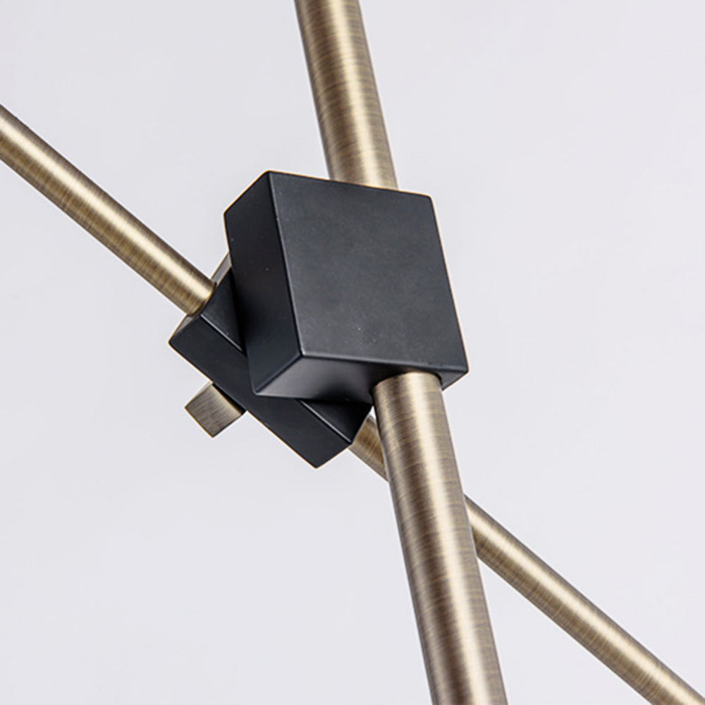 Carins Vintage Metal Tall Standing Floor Lamp, Black/Brass - Lumpaz