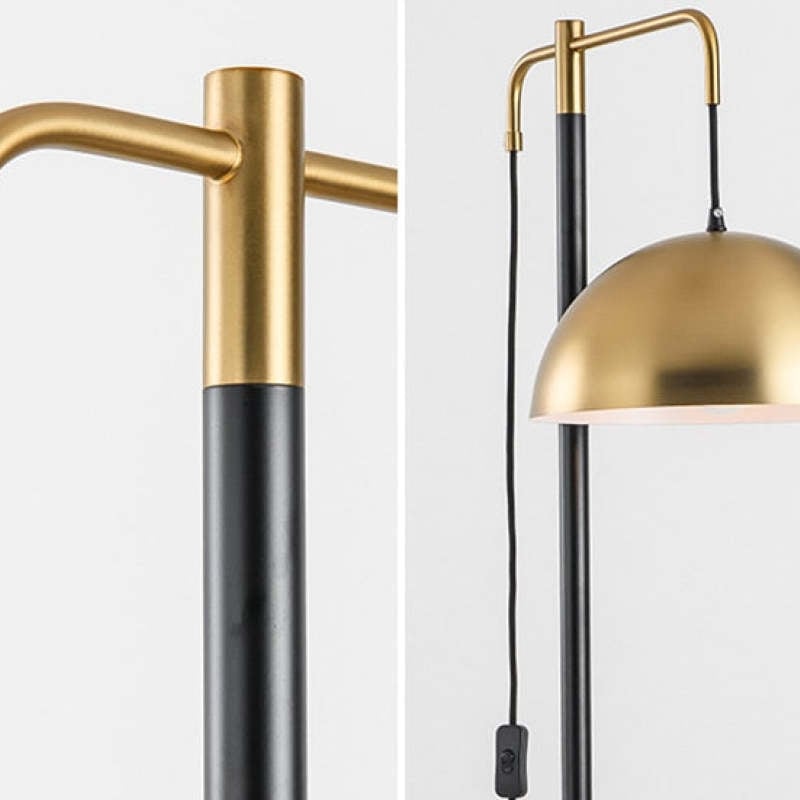 Carins Modern Metal Floor Lamp, Gold, Living Room - Lumpaz