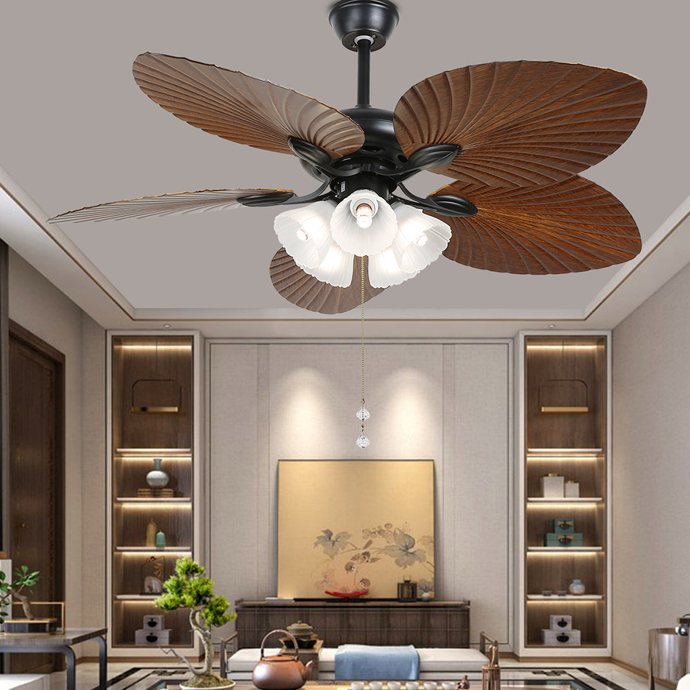 Ross 5-Blade Ceiling Fans /Lantern, 1/3/5 Heads, DIA 51.9'' - Lumpaz
