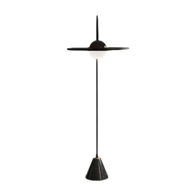 Carins Modern Arch UFO Metal Glass Floor Lamp, Black - Lumpaz