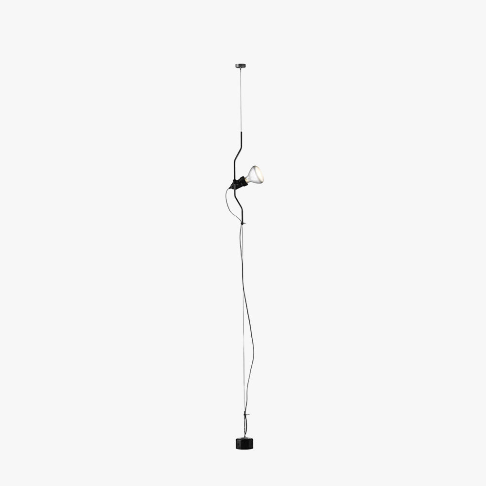 Luxo Floor Lamp Linear Minimalist, Metal, Black/White/Red, Bedroom - Lumpaz