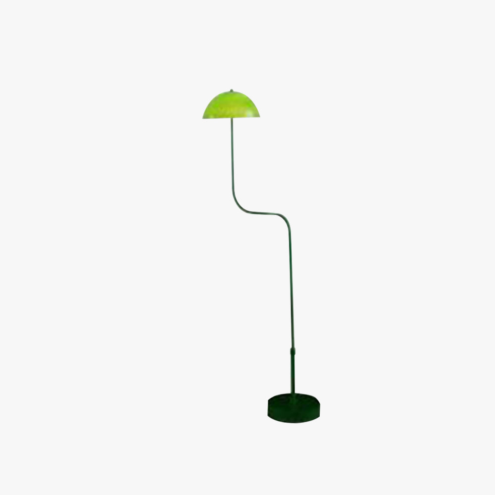 Salgado Floor Lamp Mushroom Middle Ancient, Arc Metal, Green, Dining Room - Lumpaz