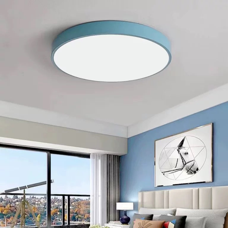 Morandi Ceiling Light Round Flush Mount Yellow/Blue/Green/Pink/Gray Bedroom - Lumpaz