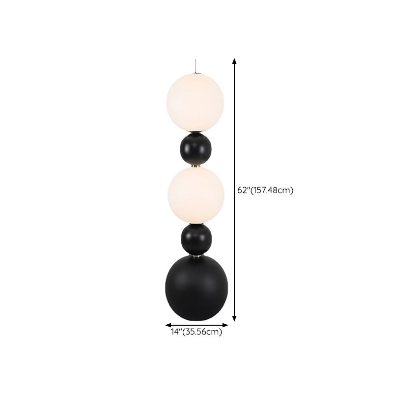 Valentina Modern Ball-shaped Resin Glass Floor Lamp,Black /White - Lumpaz