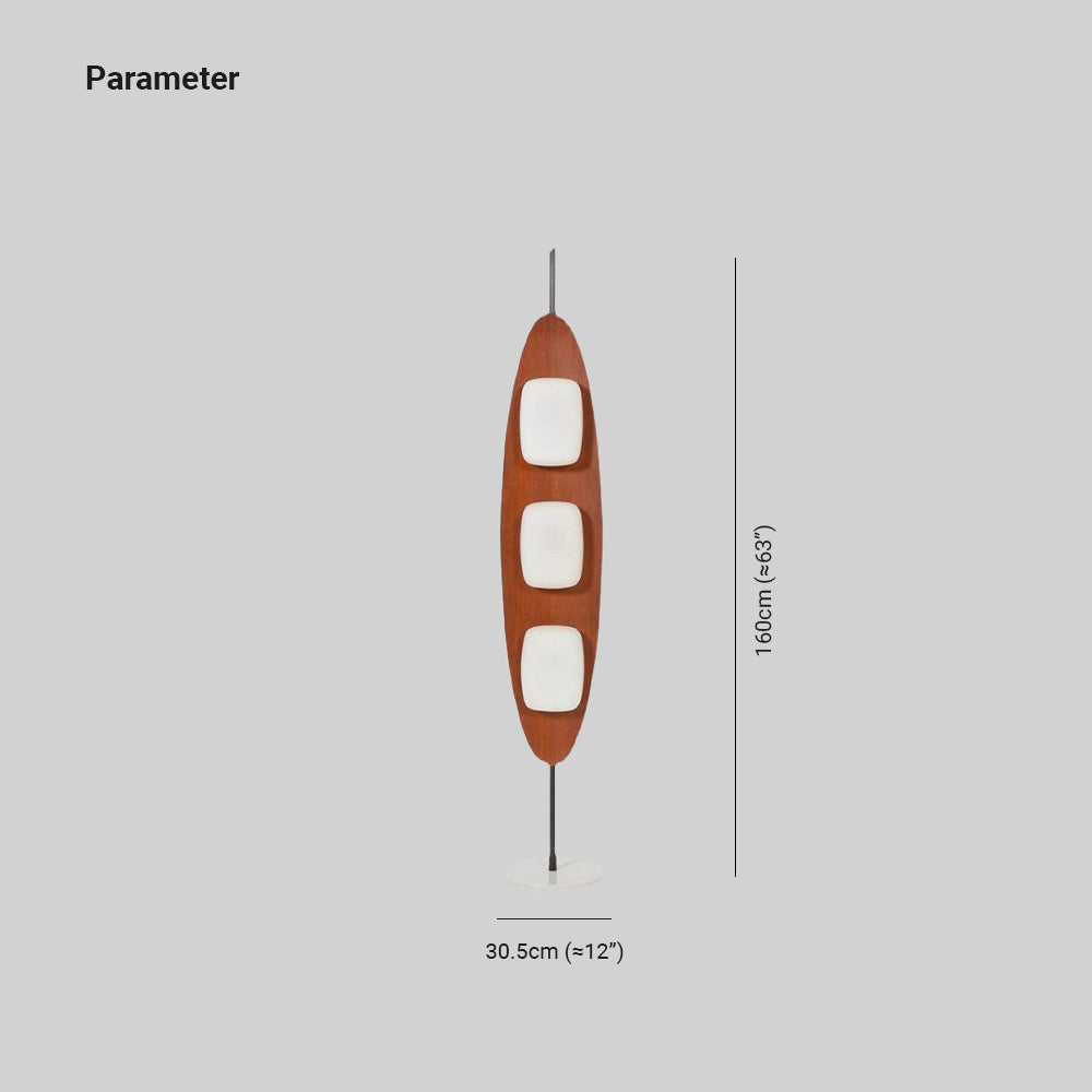 Salgado Leaf Shape Floor Lamp, Metal&Aryclic,Brown - Lumpaz