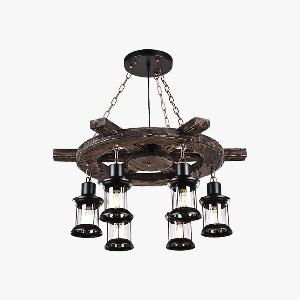 Austin Pendant Light, Wood & Metal, 31" - Lumpaz