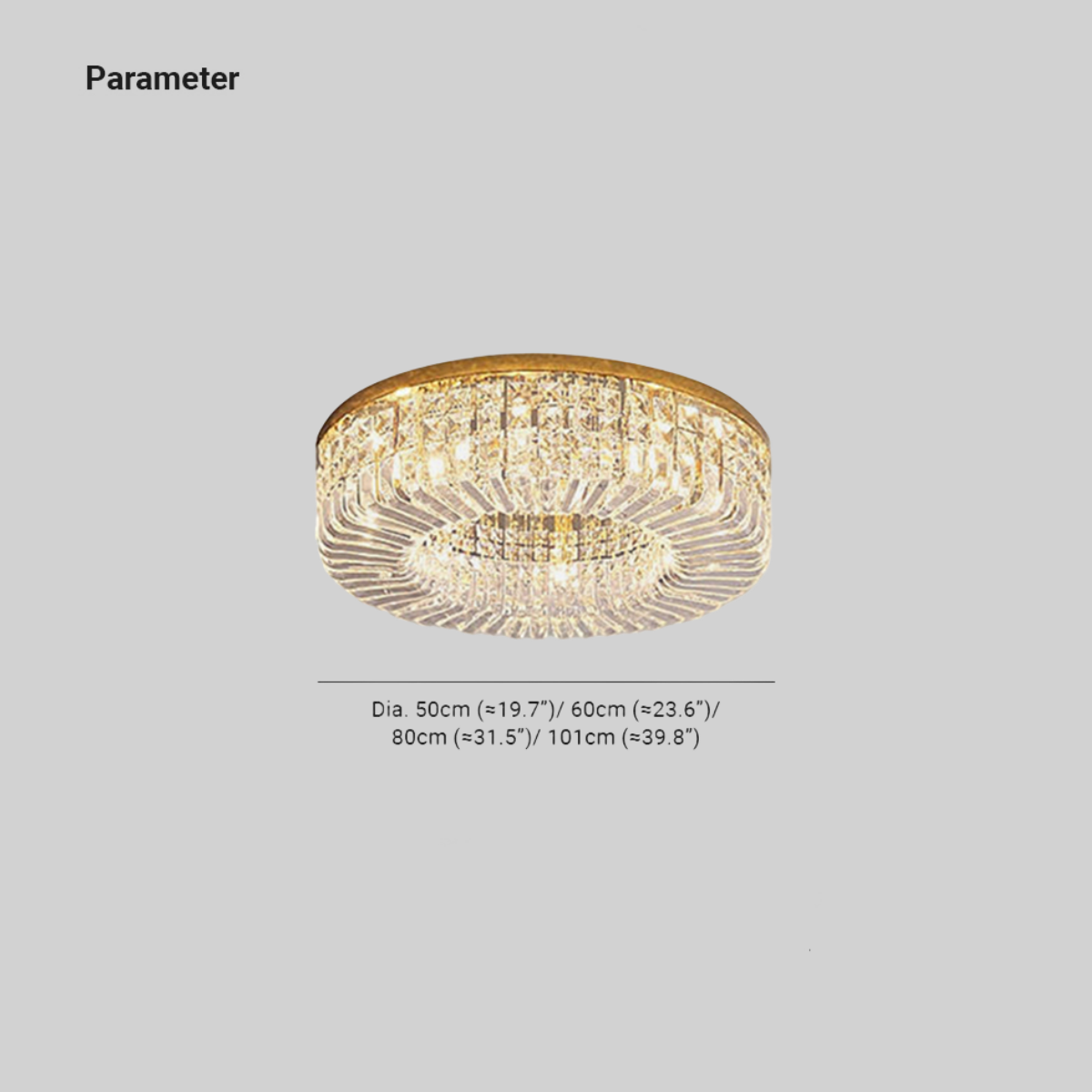 Marilyn Luxury Flush Mount Metal/Crystal Ceiling Light - Lumpaz