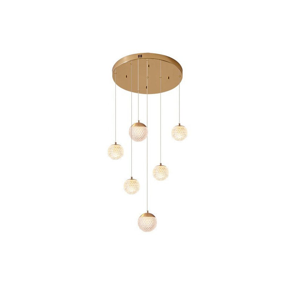 Jibril Multi Staircase Modern Art Deco Pendant Light, Gold - Lumpaz