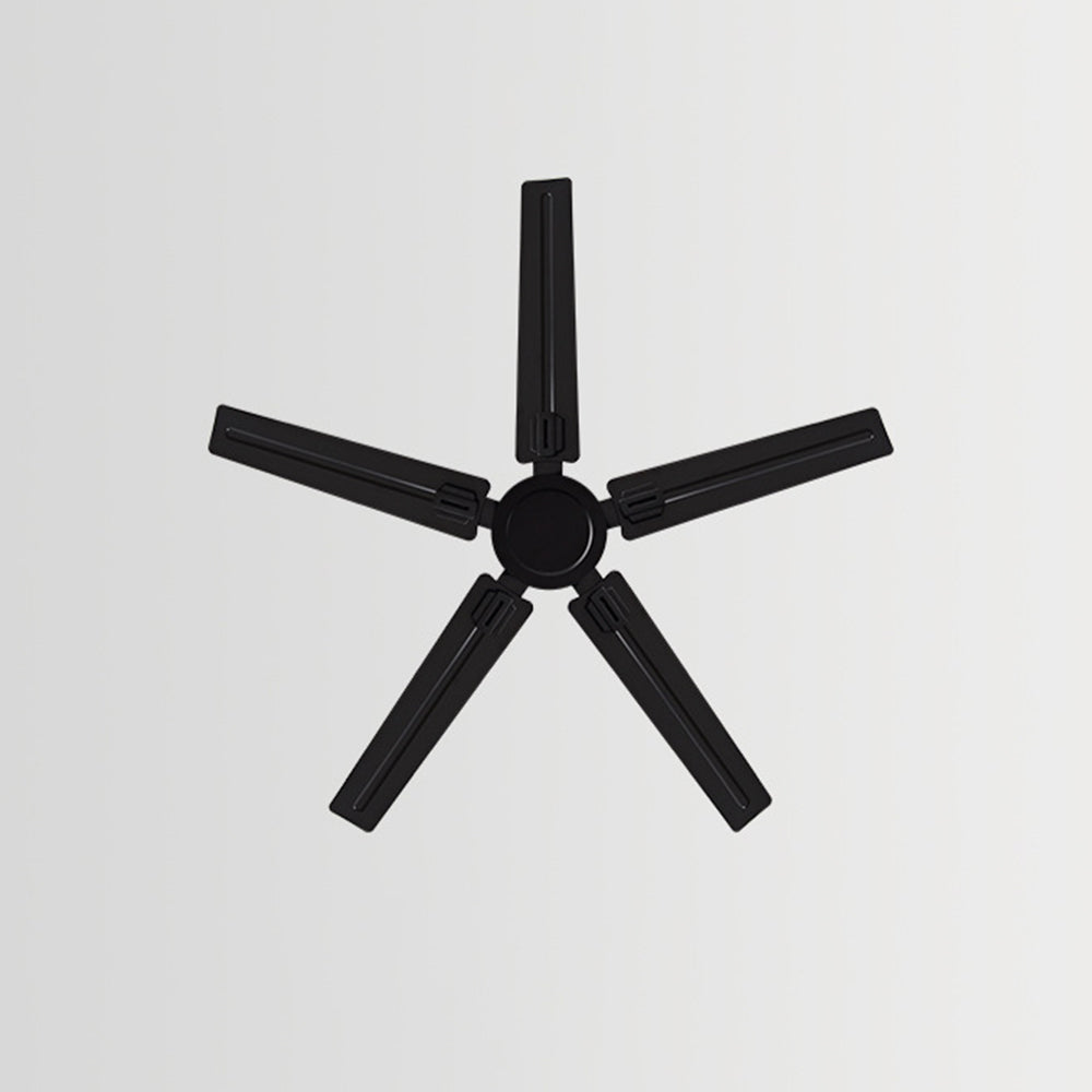 Alessio 5-Blade Industrial Black DC Ceiling Fan, Metal, 42'' - Lumpaz