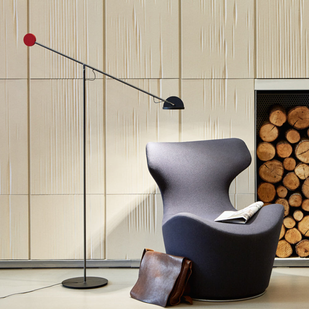 Avi Industrial Minimalist Linear Metal Floor Lamp, Black - Lumpaz