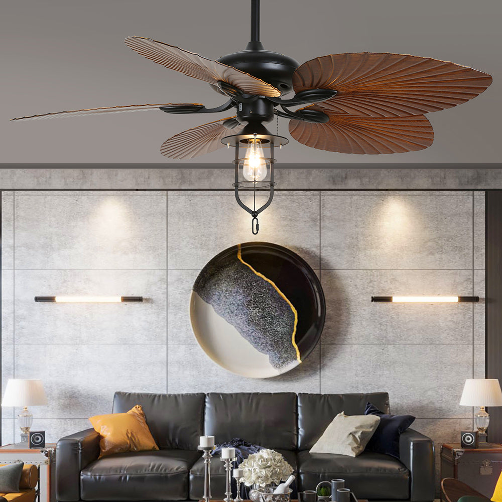 Ross 5-Blade Ceiling Fans /Lantern, 1/3/5 Heads, DIA 51.9'' - Lumpaz