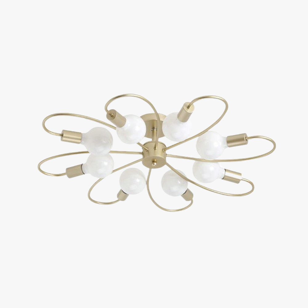 Valentina Modern Metal Flush Mount Ceiling Light, Black/Gold - Lumpaz