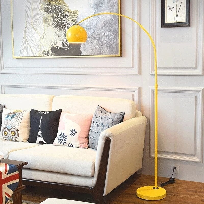 Macaron Modern Fishing 1 Light Arc Floor Lamp Metal - Lumpaz