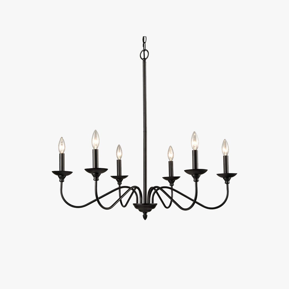 Silva Modern LED Chandelier Black Metal Bedroom Living Room - Lumpaz
