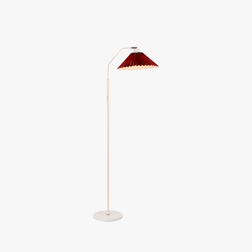 Ozawa Modern Pleated Metal Fabric Floor Lamp,White/Red/Beige/Green - Lumpaz