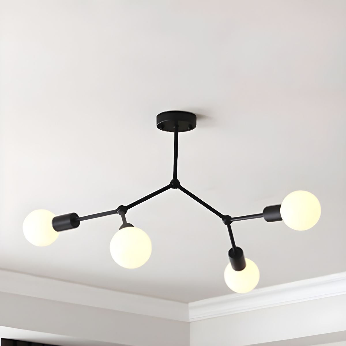 Valentina Industrial Bubbles Chandelier, Black/White/Gold - Lumpaz