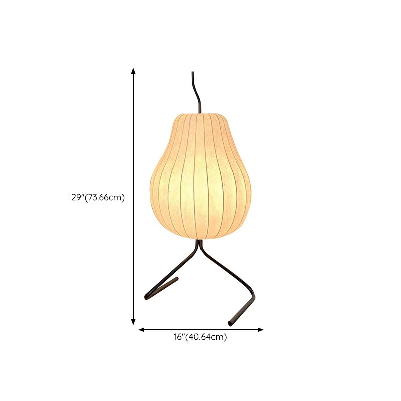 Renée Floor Lamp Pear Shaped Unique Art Deco, Fabric/Metal, Living Room - Lumpaz