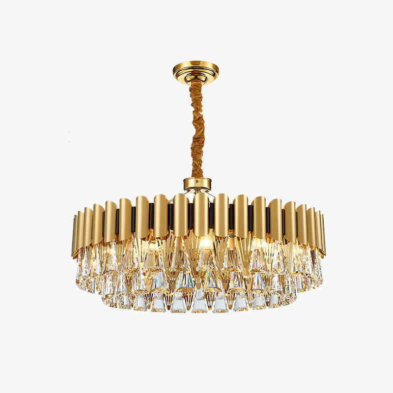 Marilyn Postmodern Nordic Round Gold Crystal Chandelier - Lumpaz