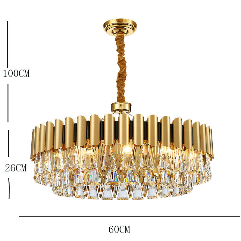 Marilyn Postmodern Nordic Round Gold Crystal Chandelier - Lumpaz