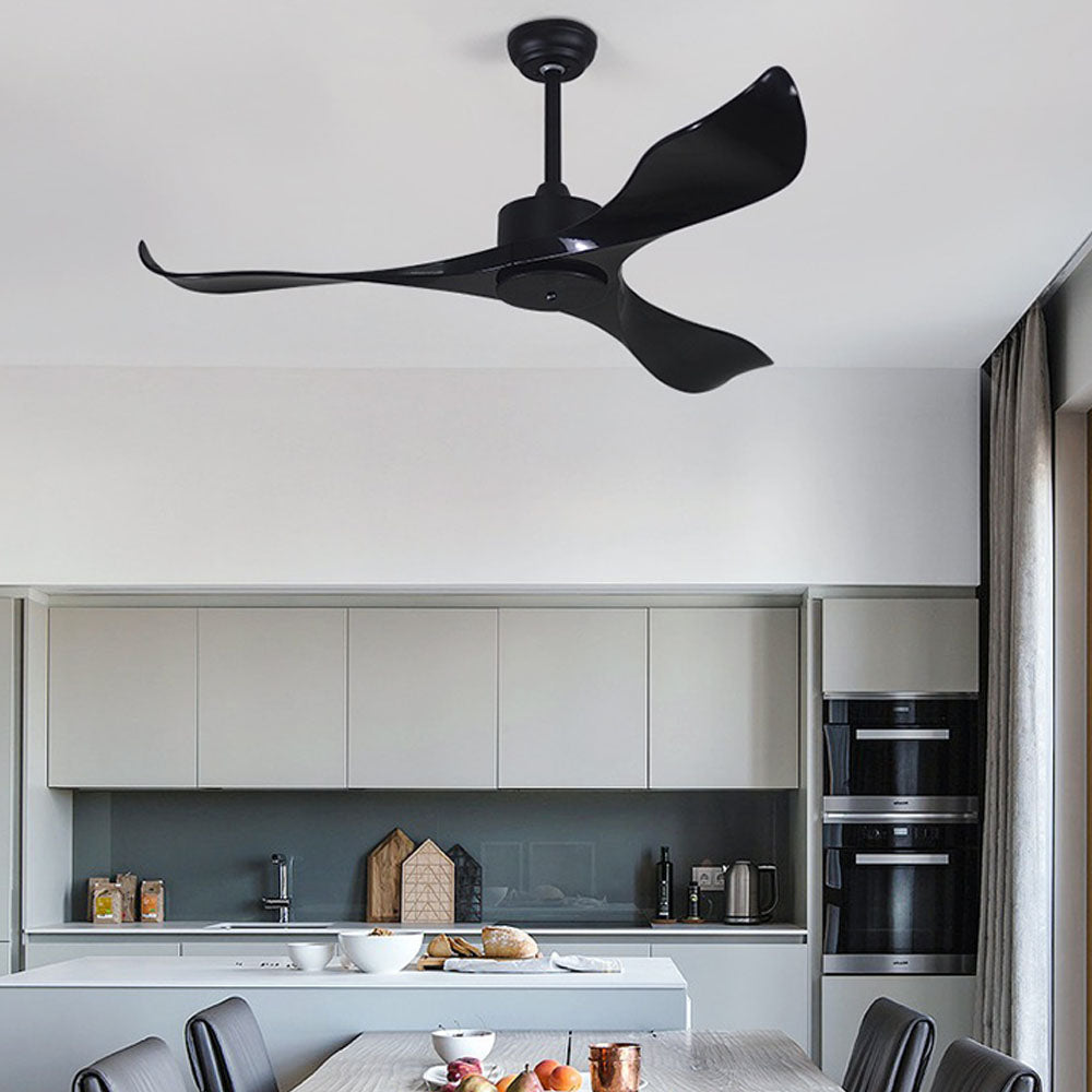 Haydn 3-Blade Modern DC Ceiling Fan, Black & White, 42''/52'' - Lumpaz