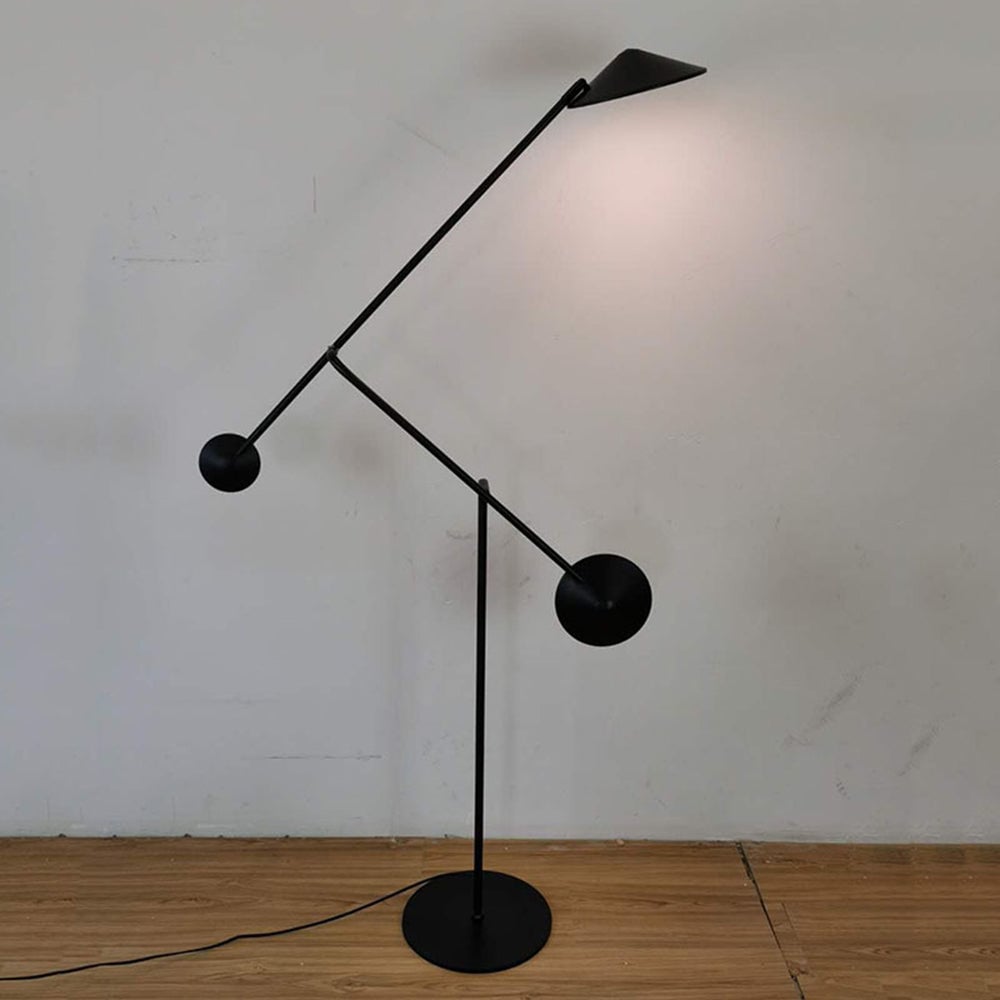Avi Post Modern Metal Floor Lamp, Black - Lumpaz