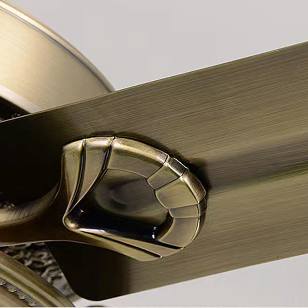 Alessio 5-Blade Rustic DC Ceiling Fan with Light, Brass, 48'' - Lumpaz