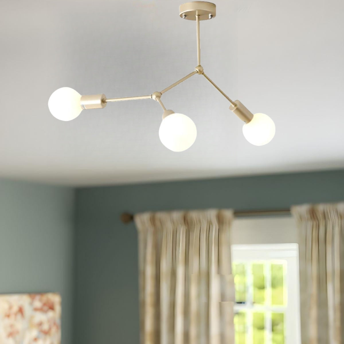 Valentina Industrial Bubbles Chandelier, Black/White/Gold - Lumpaz