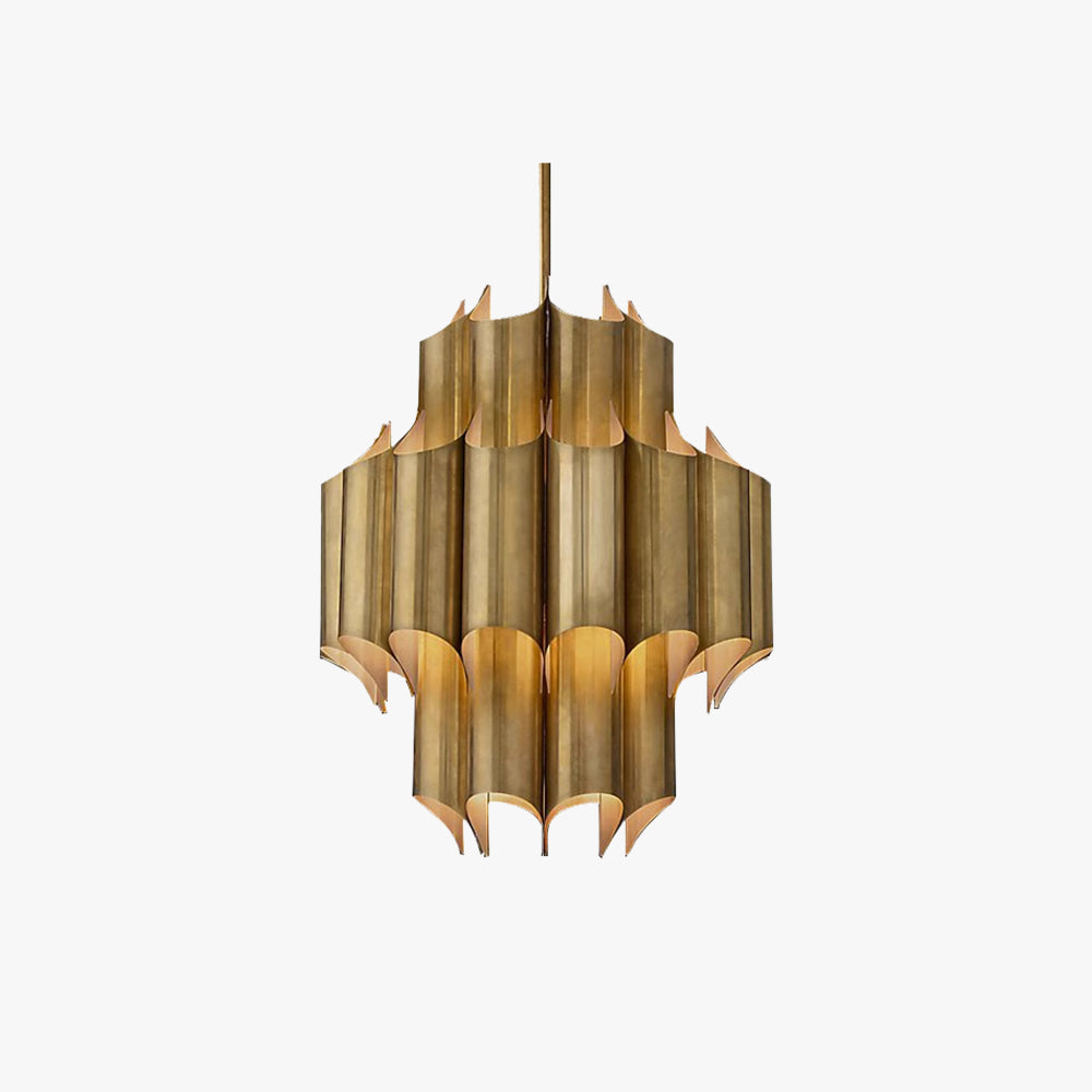 Evette Simple Retro Creative Chandelier Brass Metal Bedroom - Lumpaz