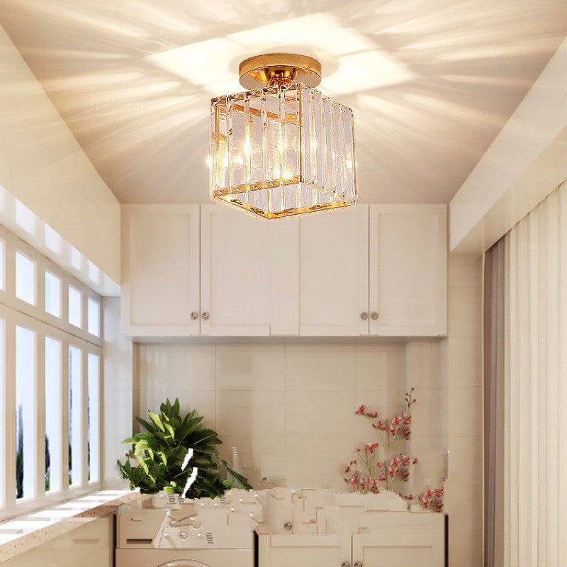 Herbert Modern Metal/Crystal Flush Mount Ceiling Light, 3 Colors - Lumpaz