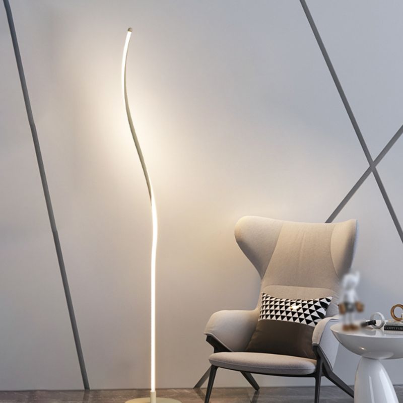 Modern Linear Metal Acrylic Floor Lamp, Black/White - Lumpaz